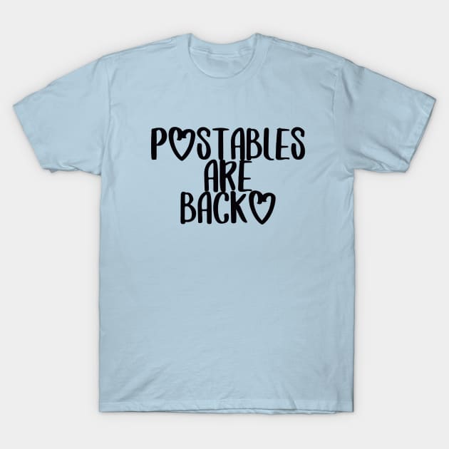 POstables are Back (Dark Font) T-Shirt by Hallmarkies Podcast Store